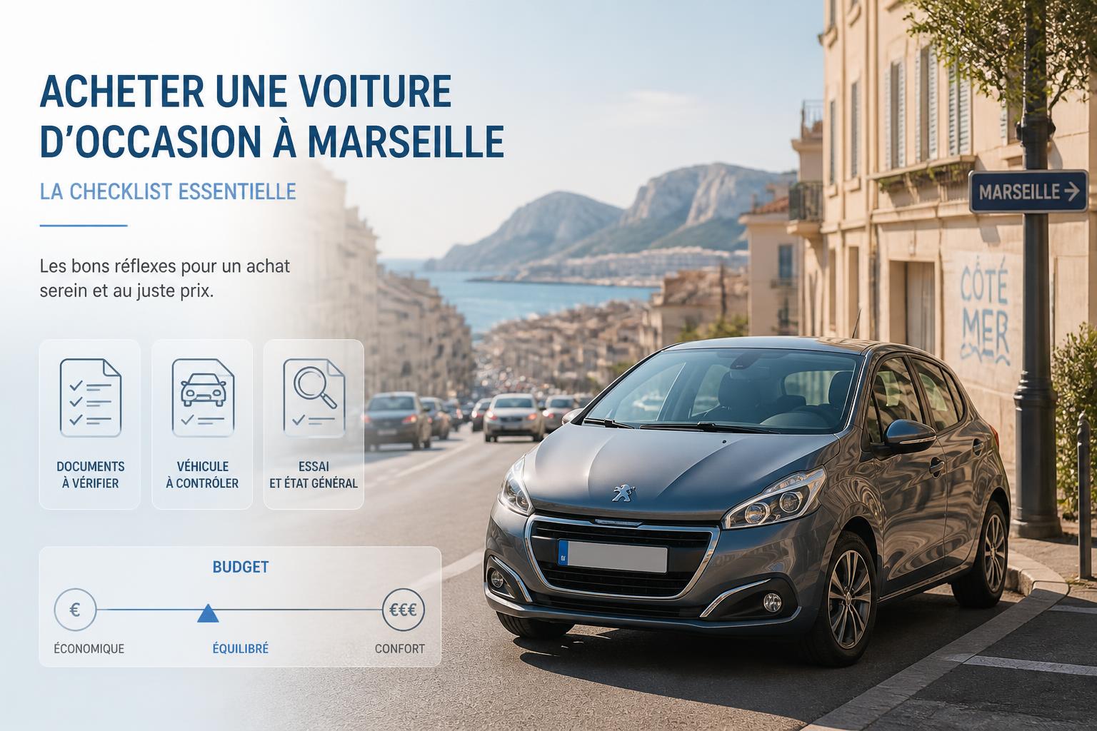 Premier véhicule d’occasion à Marseille : budget & papiers